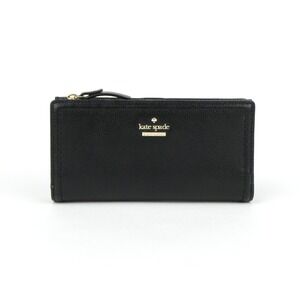 kate spade new york black‎ leather bifold snap wallet
